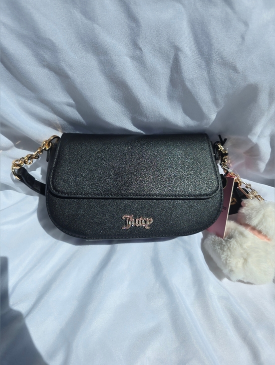 Juicy Couture Handbags - Juicy Couture Exclusive Black Crossbody with Gold Chain And Bag Charm